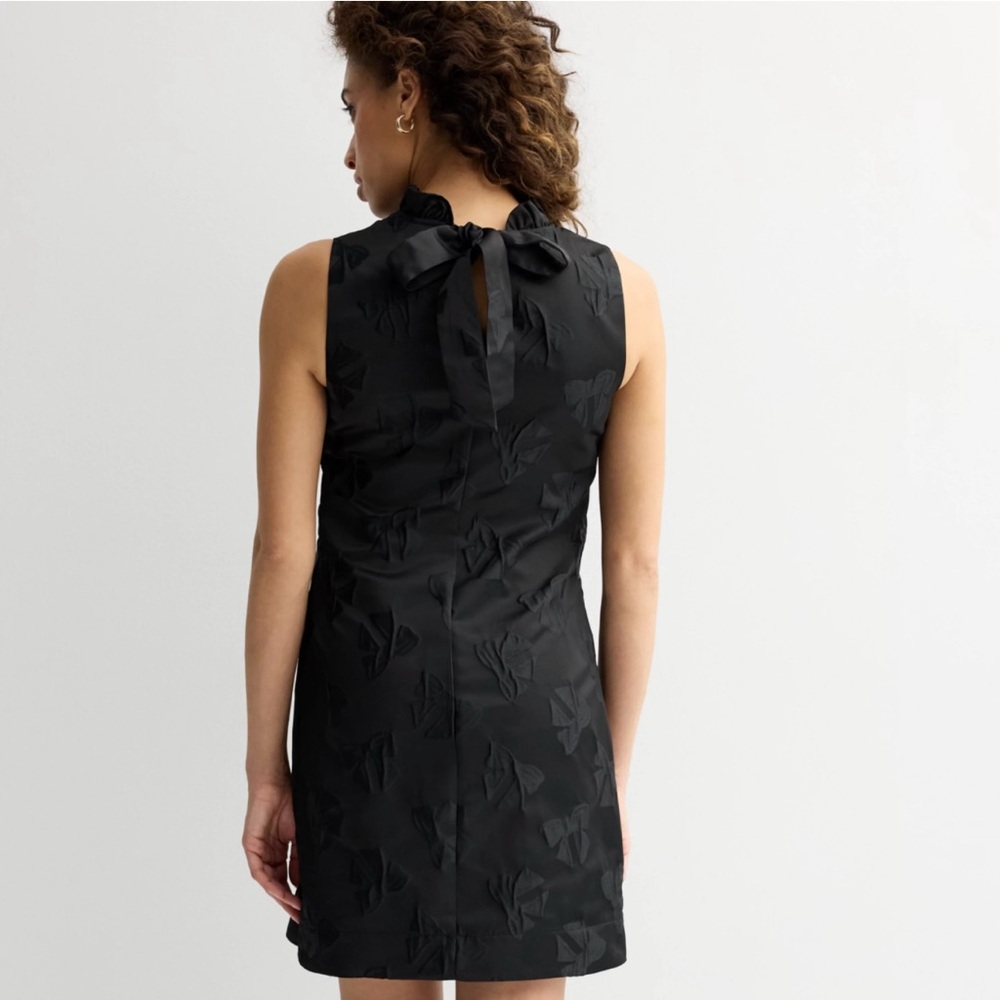 NEW Draper James Black Bow Jacquard Dress - Picture 2 of 16